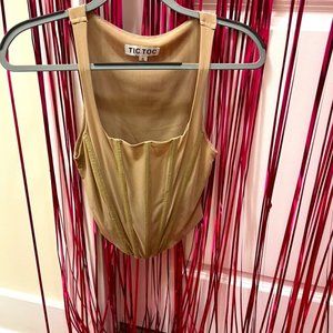 tan corset tank top